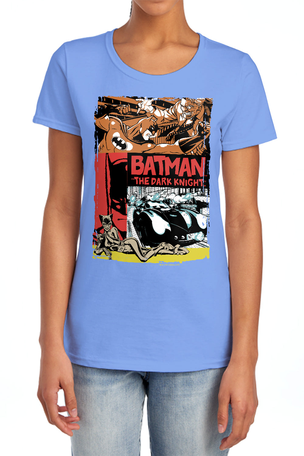 Batman Comics Old Movie Poster Women's 18/1 Cotton Short-Sleeve T-Shirt