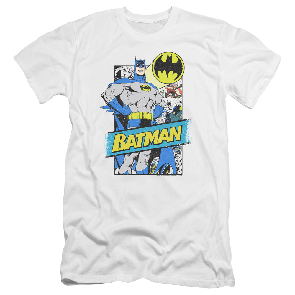 Batman Comics Out Of The Pages Men's Ultra-Soft 30/1 Cotton Slim Short-Sleeve T-Shirt