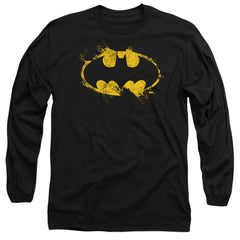 Batman Comics Paint Roller Logo Men's 18/1 Cotton Long-Sleeve T-Shirt