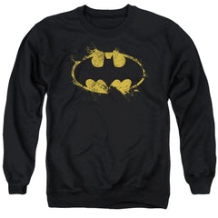 Batman Comics Paint Roller Logo Men's Crewneck 50 50 Poly Long-Sleeve T-Shirt