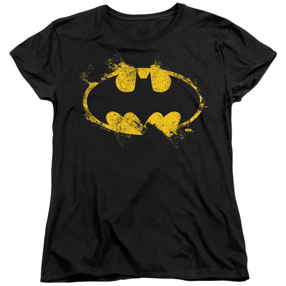 Batman Comics Paint Roller Logo Women's 18/1 Cotton Short-Sleeve T-Shirt