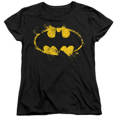 Batman Comics Paint Roller Logo Women's 18/1 Cotton Short-Sleeve T-Shirt