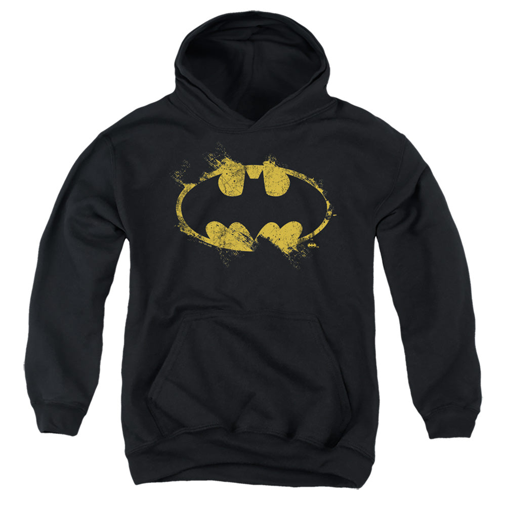Batman Comics Paint Roller Logo Youth Cotton Poly Pull-Over Hoodie