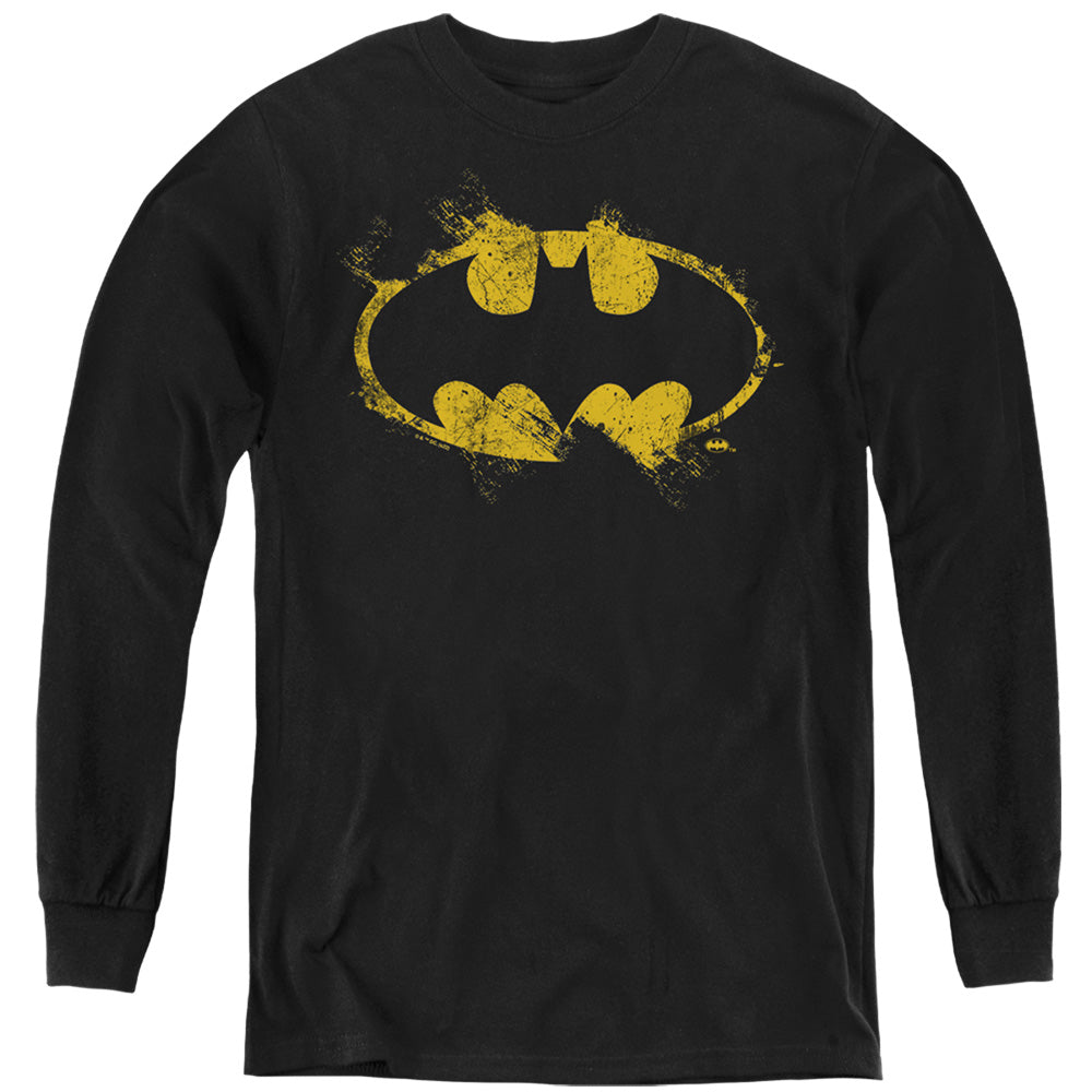 Batman Comics Paint Roller Logo Youth Long-Sleeve T-Shirt
