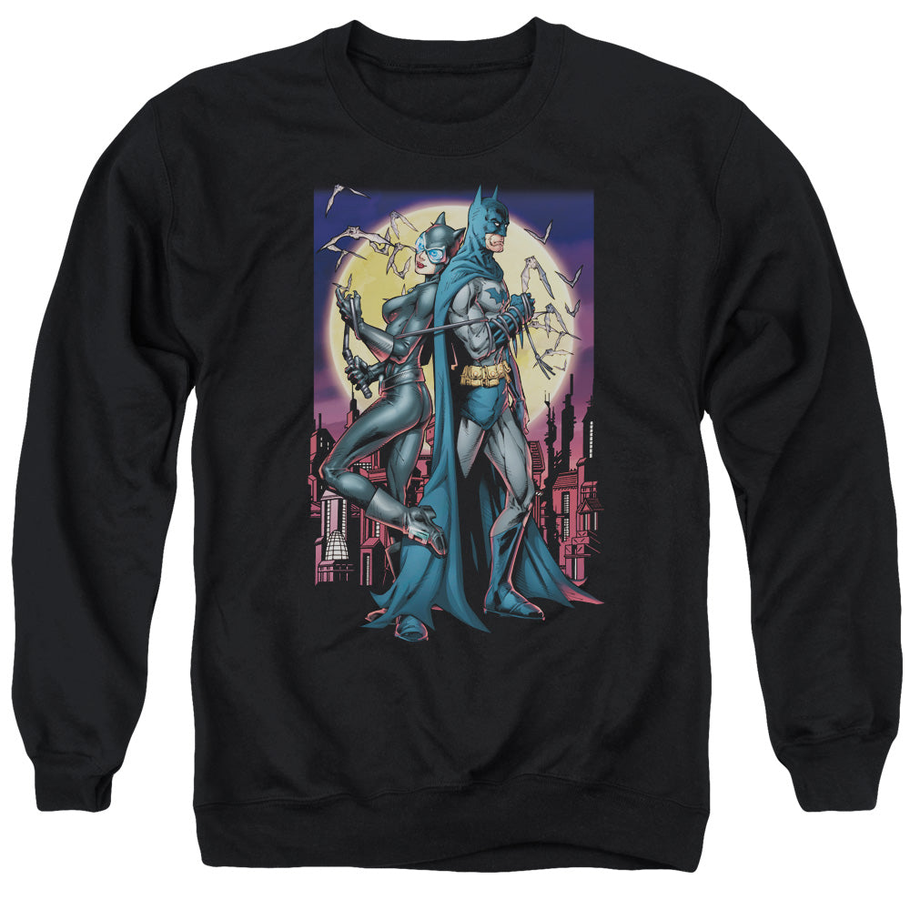 Batman Comics Paint The Town Red Men's Crewneck 50 50 Poly Long-Sleeve T-Shirt