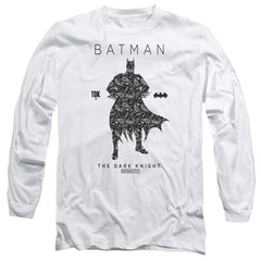 Batman Comics Paislety Silhouette Men's 18/1 Cotton Long-Sleeve T-Shirt