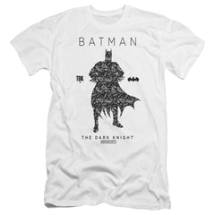 Batman Comics Paislety Silhouette Men's Ultra-Soft 30/1 Cotton Slim Short-Sleeve T-Shirt