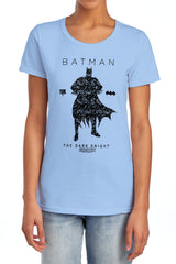 Batman Comics Paislety Silhouette Women's 18/1 Cotton Short-Sleeve T-Shirt