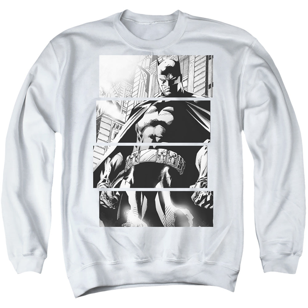 Batman Comics Panels Men's Crewneck 50 50 Poly Long-Sleeve T-Shirt