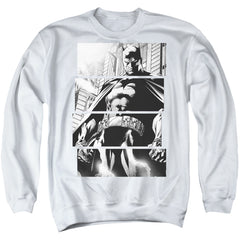 Batman Comics Panels Men's Crewneck 50 50 Poly Long-Sleeve T-Shirt