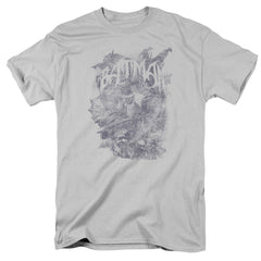 Batman Comics Pencil Bat Collage Men's 18/1 Cotton Short-Sleeve T-Shirt