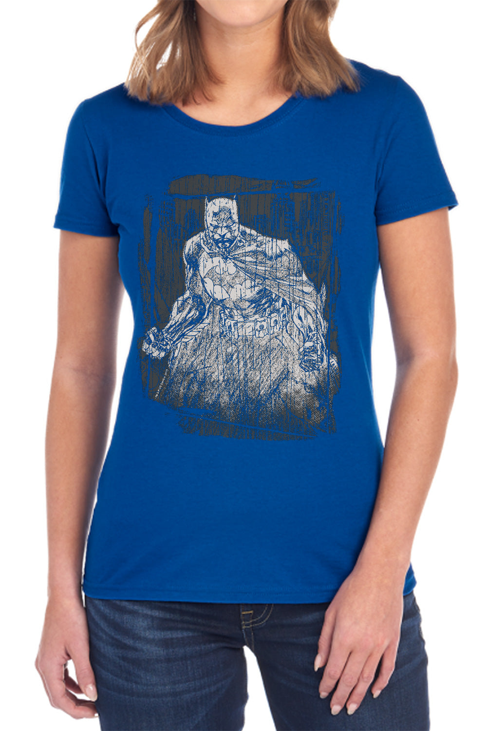 Batman Comics Pencilled Rain Women's 18/1 Cotton Short-Sleeve T-Shirt