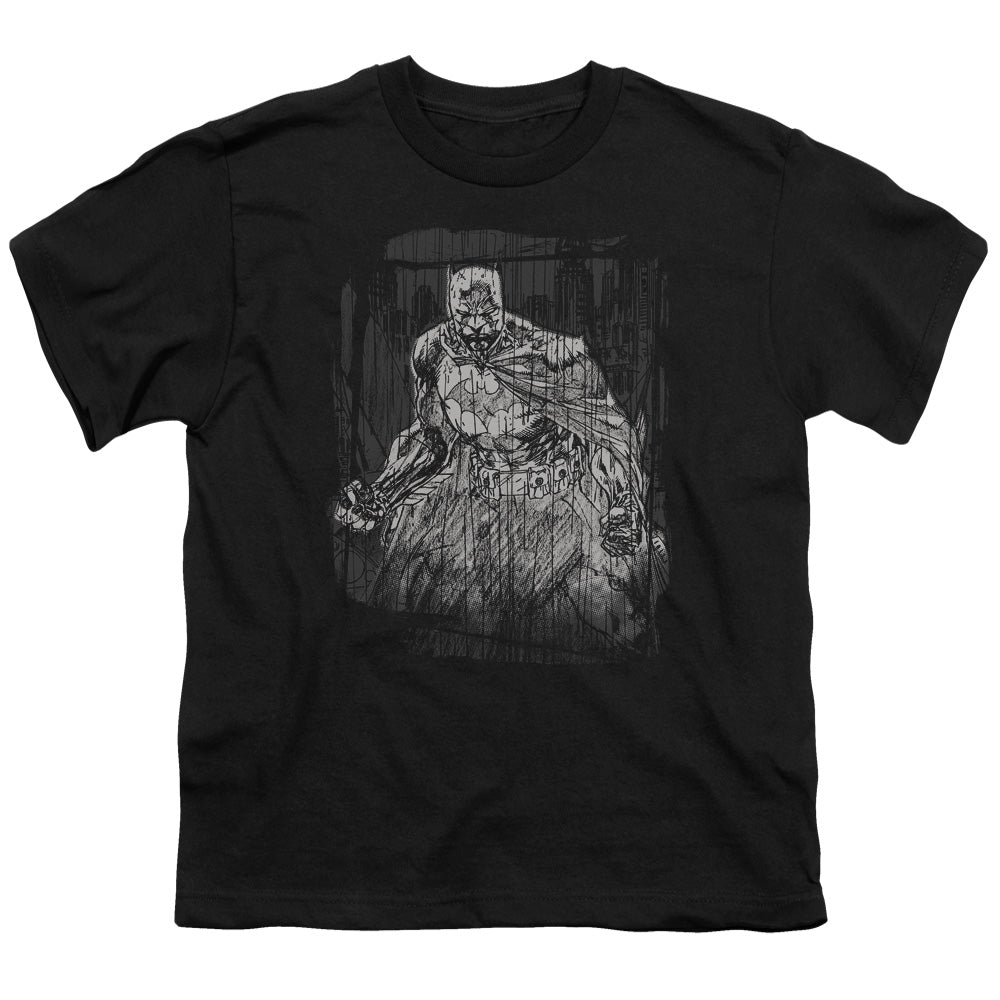 Batman Comics Pencilled Rain Youth 18/1 100% Cotton Short-Sleeve T-Shirt