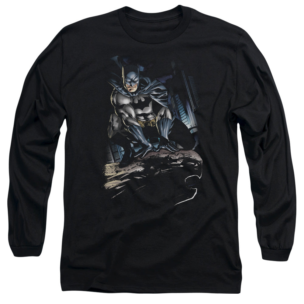 Batman Comics Perched Men's 18/1 Cotton Long-Sleeve T-Shirt