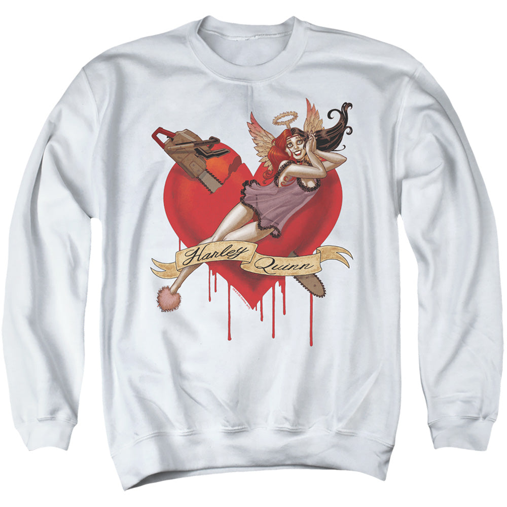 Batman Comics Perfect Angel Men's Crewneck 50 50 Poly Long-Sleeve T-Shirt