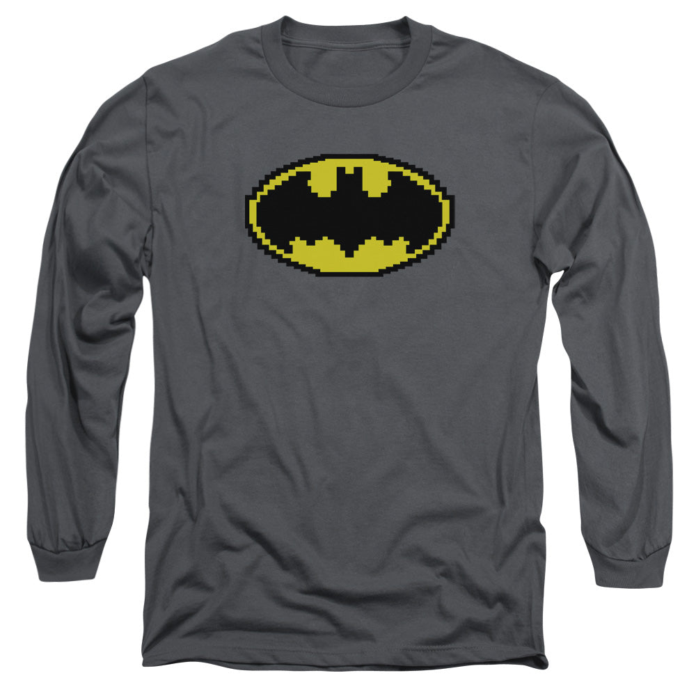 Batman Comics Pixel Symbol Men's 18/1 Cotton Long-Sleeve T-Shirt