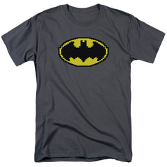 Batman Comics Pixel Symbol Men's 18/1 Cotton Short-Sleeve T-Shirt
