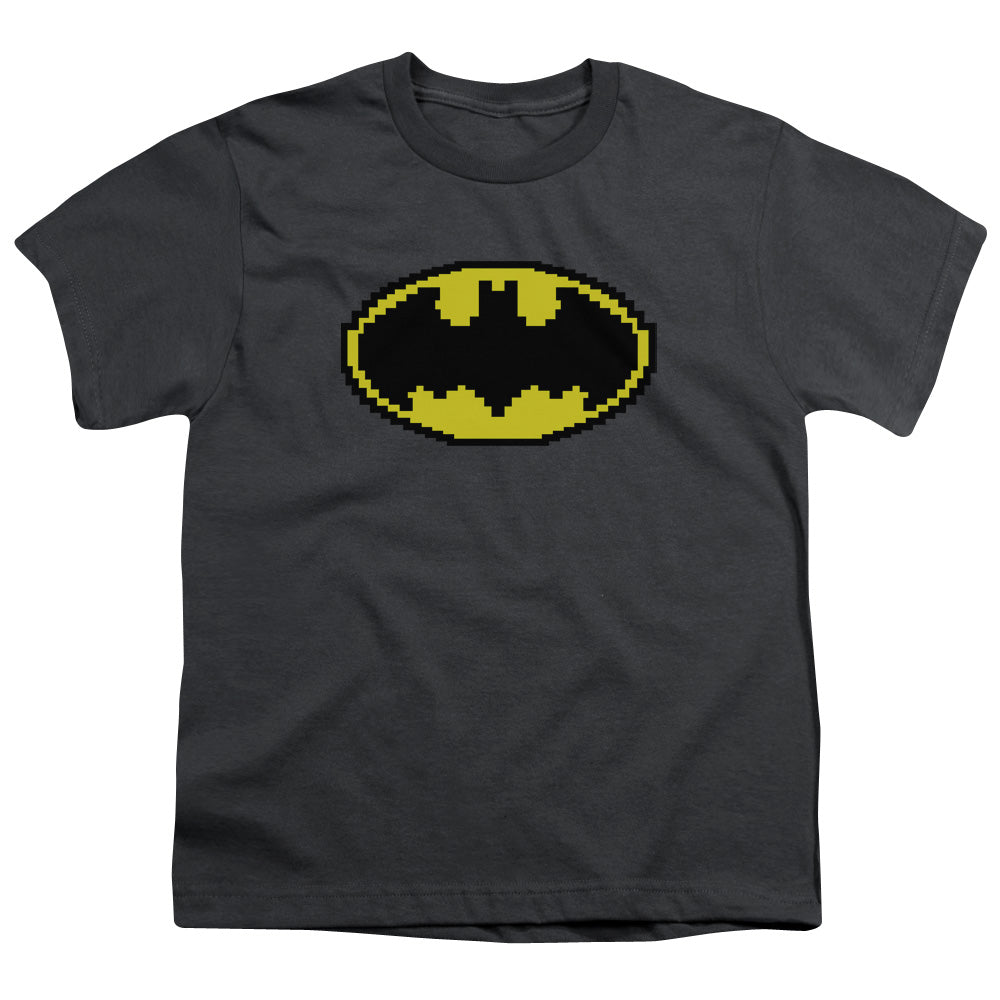 Batman Comics Pixel Symbol Youth 18/1 100% Cotton Short-Sleeve T-Shirt