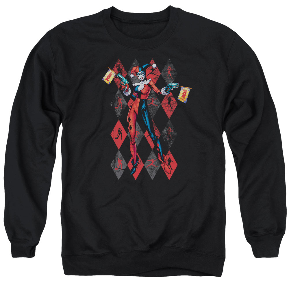 Batman Comics Pow Pow Men's Crewneck 50 50 Poly Long-Sleeve T-Shirt