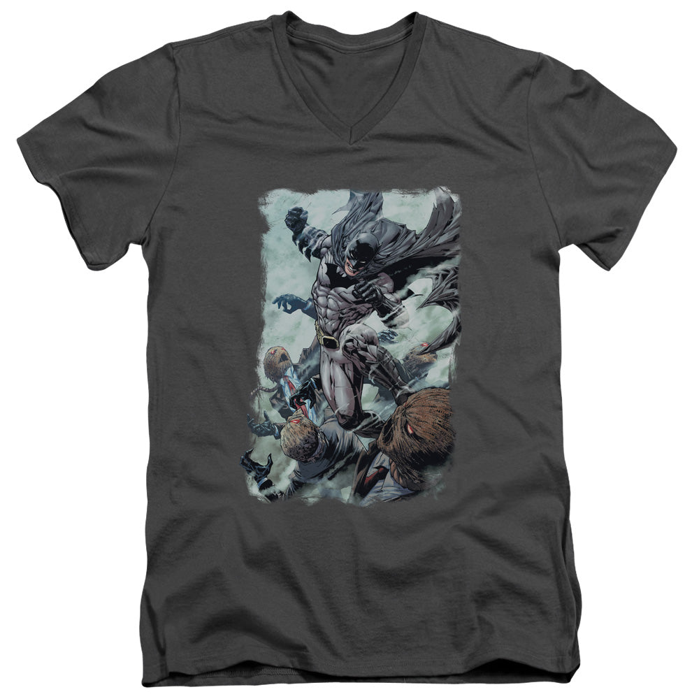 Batman Comics Punch Men's 30/1 Cotton Slim V-Neck T-Shirt