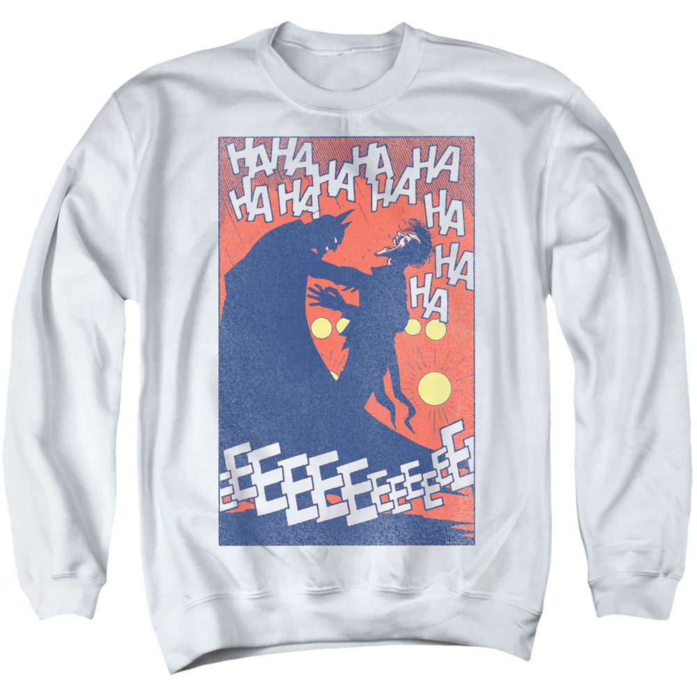 Batman Comics Punchline Men's Crewneck 50 50 Poly Long-Sleeve T-Shirt