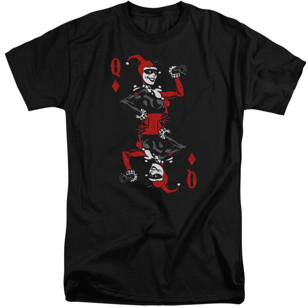 Batman Comics Quinn Of Diamonds Men's 18/1 Tall Cotton Short-Sleeve T-Shirt