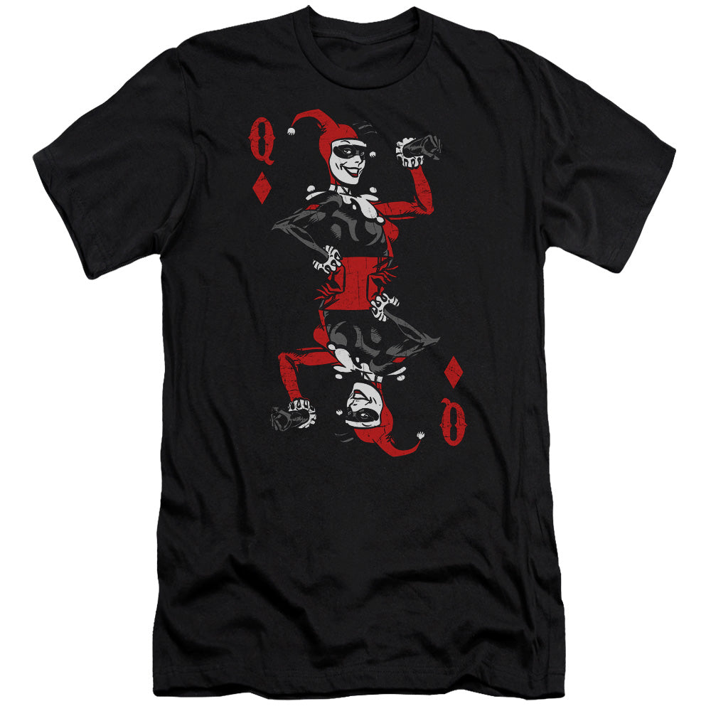 Batman Comics Quinn Of Diamonds Men's Ultra-Soft 30/1 Cotton Slim Short-Sleeve T-Shirt