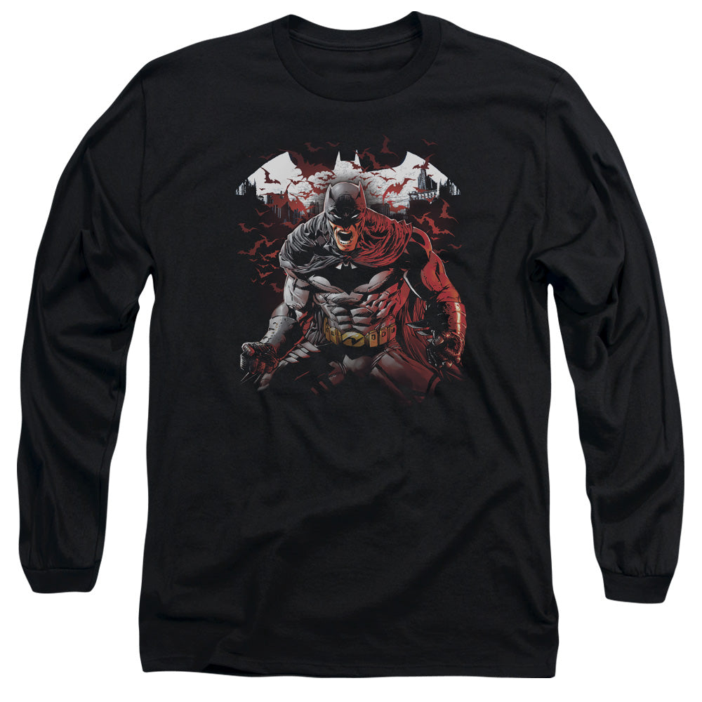Batman Comics Raging Bat Men's 18/1 Cotton Long-Sleeve T-Shirt