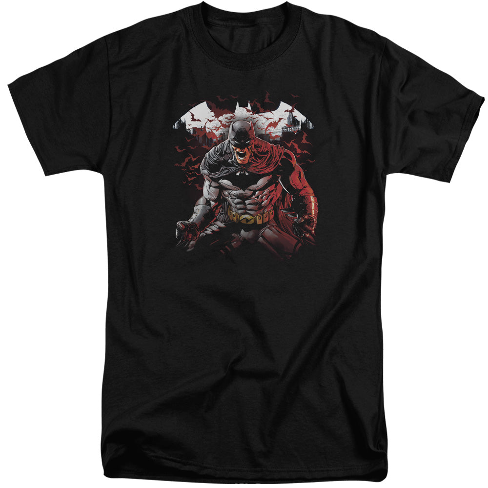 Batman Comics Raging Bat Men's 18/1 Tall Cotton Short-Sleeve T-Shirt