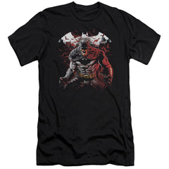 Batman Comics Raging Bat Men's Ultra-Soft 30/1 Cotton Slim Short-Sleeve T-Shirt