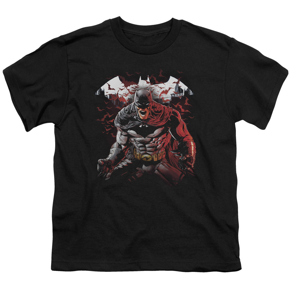 Batman Comics Raging Bat Youth 18/1 100% Cotton Short-Sleeve T-Shirt