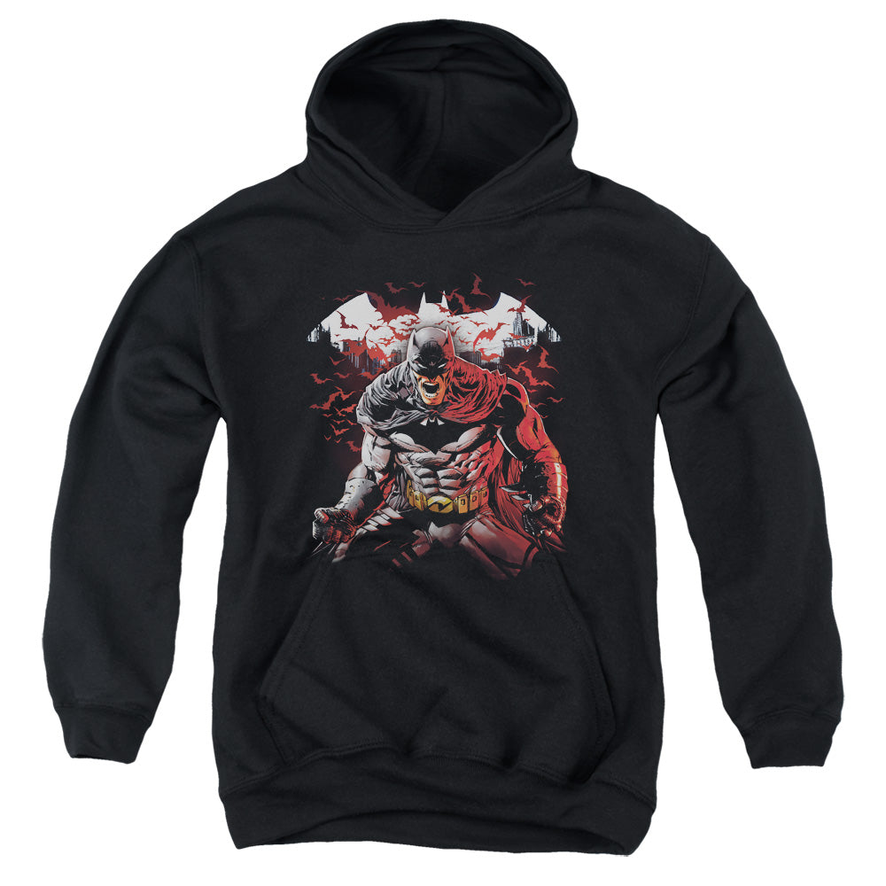 Batman Comics Raging Bat Youth Cotton Poly Pull-Over Hoodie