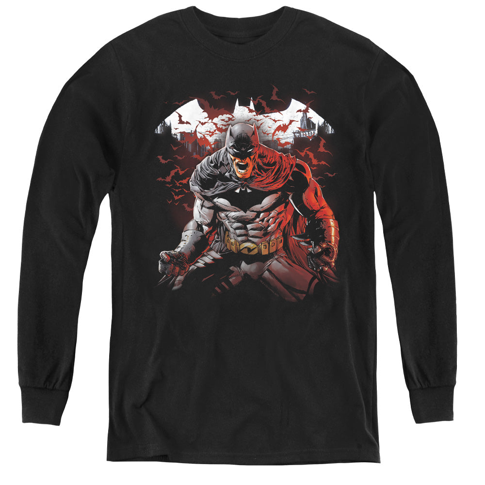 Batman Comics Raging Bat Youth Long-Sleeve T-Shirt