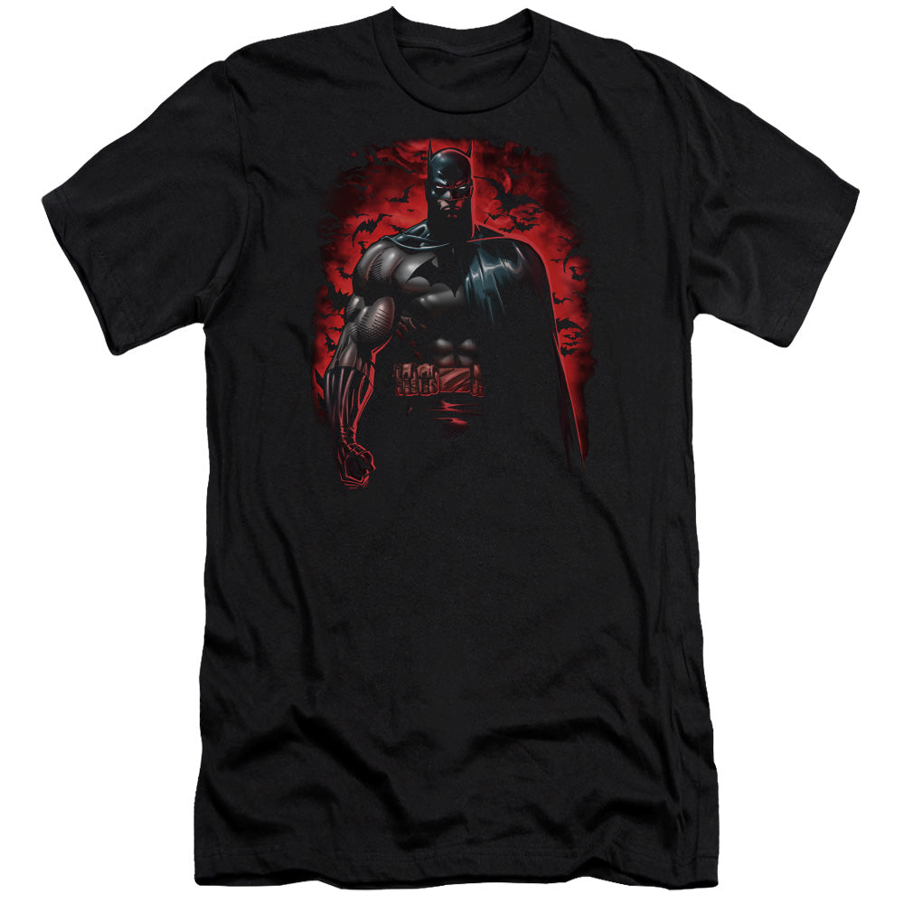 Batman Comics Red Knight Men's Ultra-Soft 30/1 Cotton Slim Short-Sleeve T-Shirt