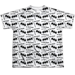 Batman Comics Repeat Dark Knight Youth Regular Fit Poly Short-Sleeve T-Shirt
