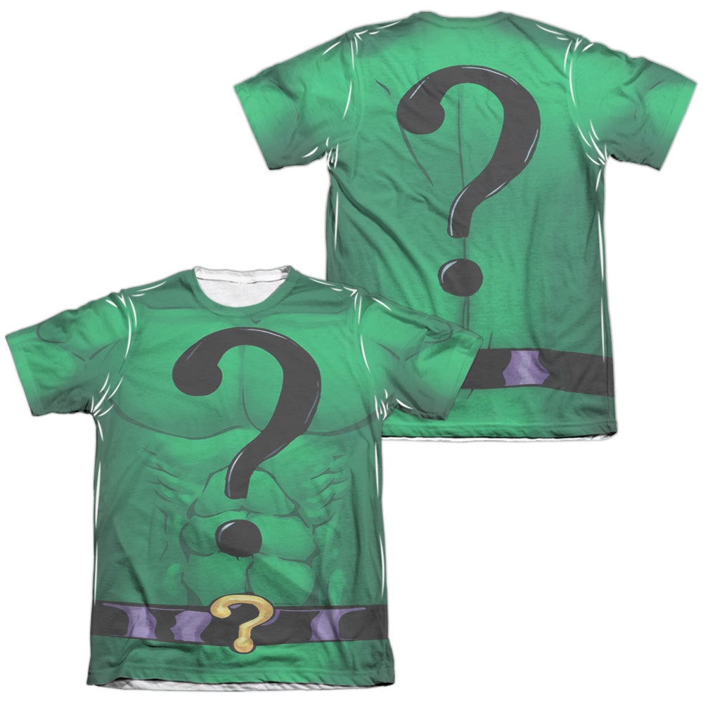 Batman Comics Riddler Uniform (Front/Back Print) Men's Regular Fit Poly Cotton Short-Sleeve T-Shirt