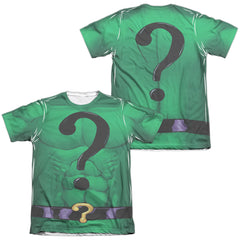 Batman Comics Riddler Uniform (Front/Back Print) Men's Regular Fit Poly Cotton Short-Sleeve T-Shirt