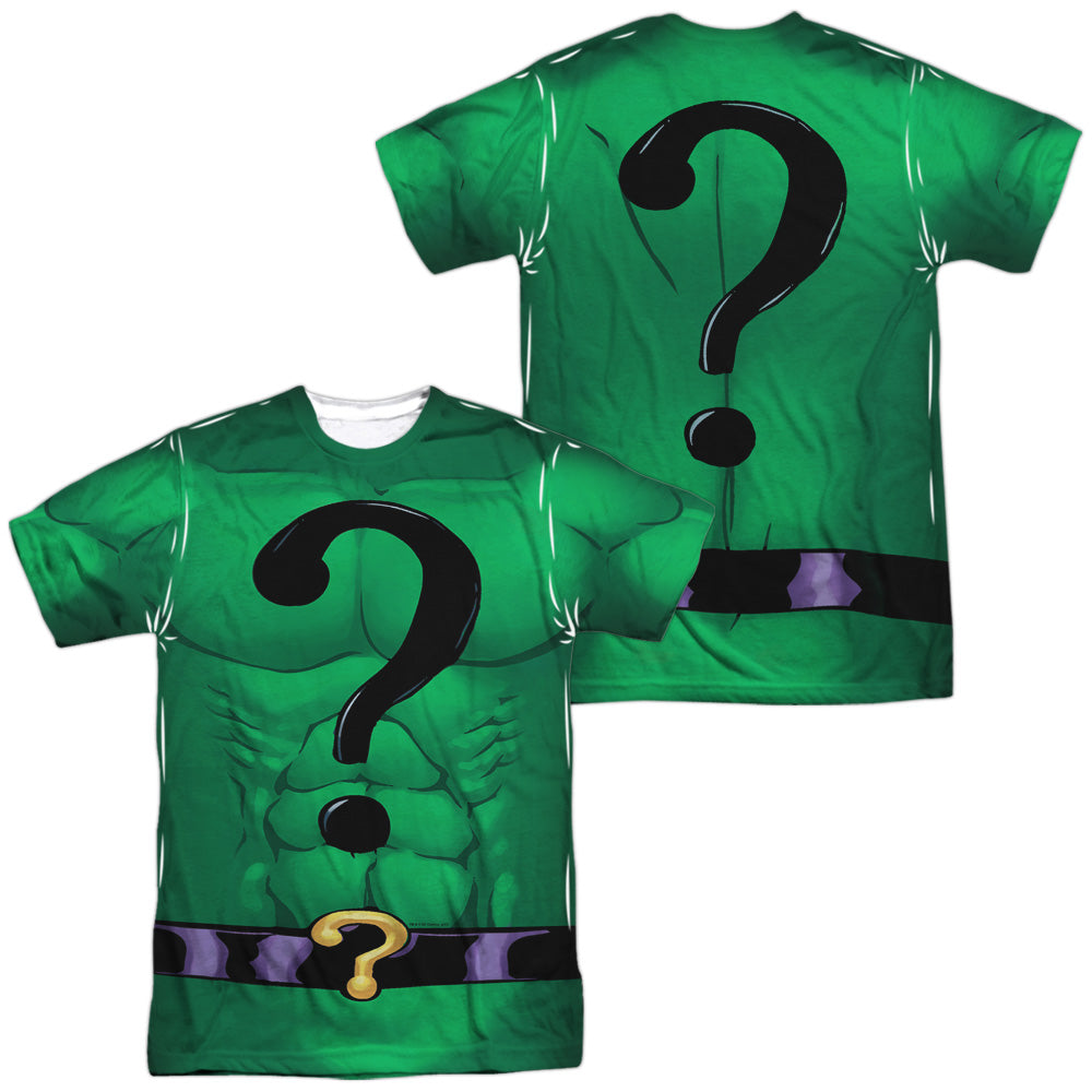 Batman Comics Riddler Uniform (Front/Back Print) Men's Regular Fit Polyester Short-Sleeve T-Shirt