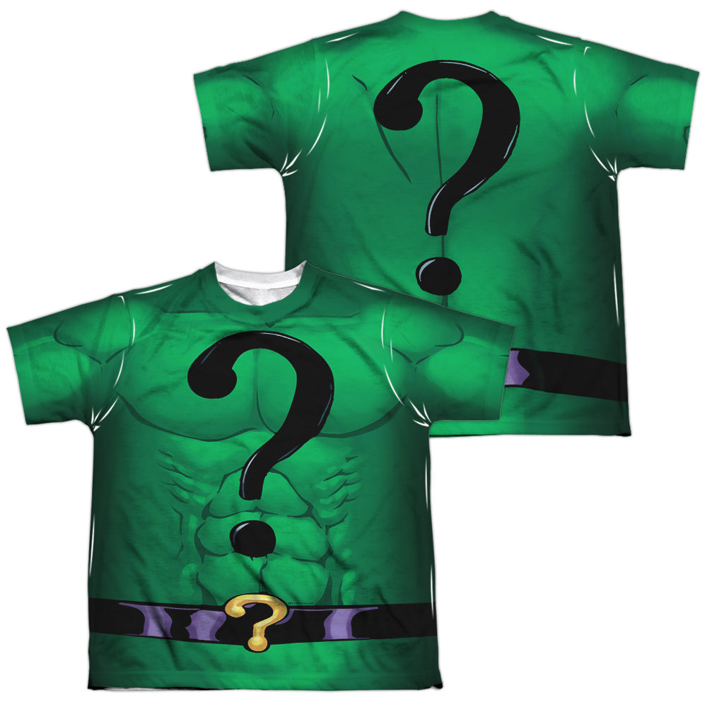 Batman Comics Riddler Uniform (Front/Back Print) Youth Regular Fit Poly Short-Sleeve T-Shirt