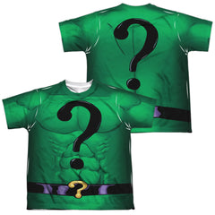 Batman Comics Riddler Uniform (Front/Back Print) Youth Regular Fit Poly Short-Sleeve T-Shirt