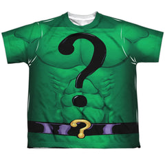 Batman Comics Riddler Uniform Youth Regular Fit Poly Short-Sleeve T-Shirt