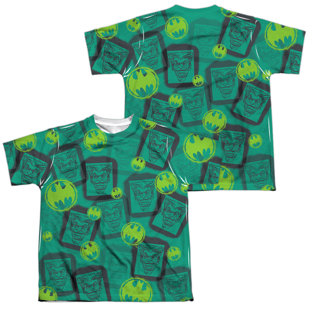 Batman Comics Rivalry (Front/Back Print) Youth Regular Fit Poly Short-Sleeve T-Shirt