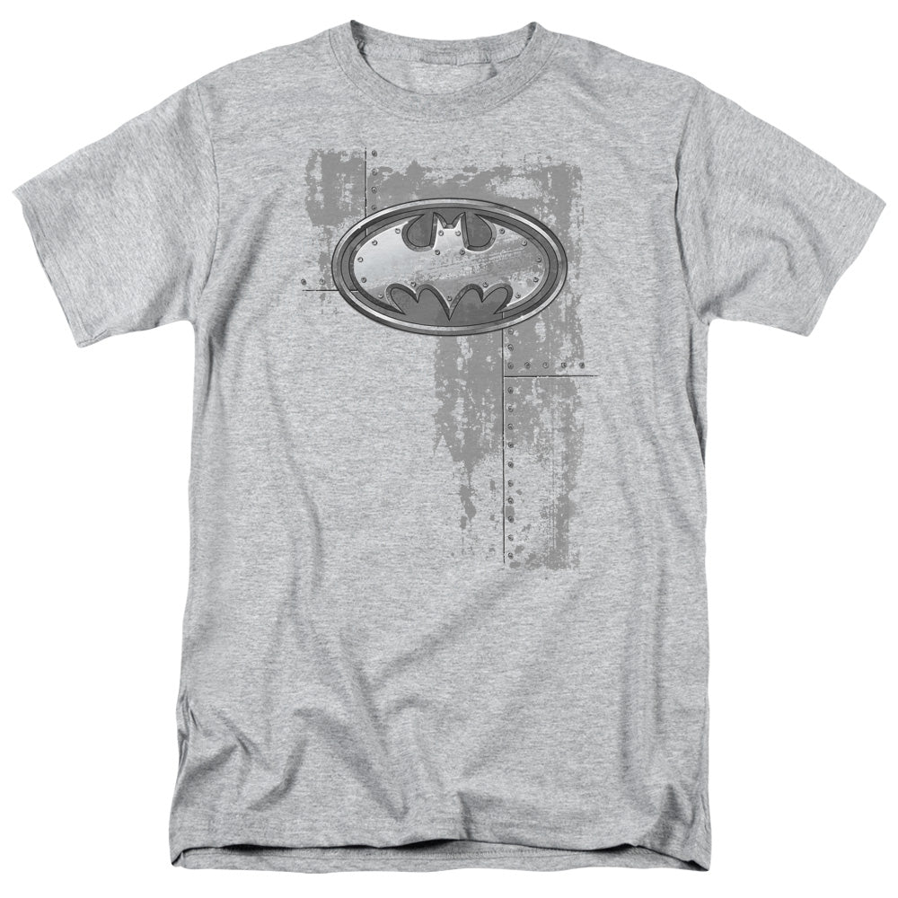 Batman Comics Rivited Metal Logo Men's 18/1 Cotton Short-Sleeve T-Shirt