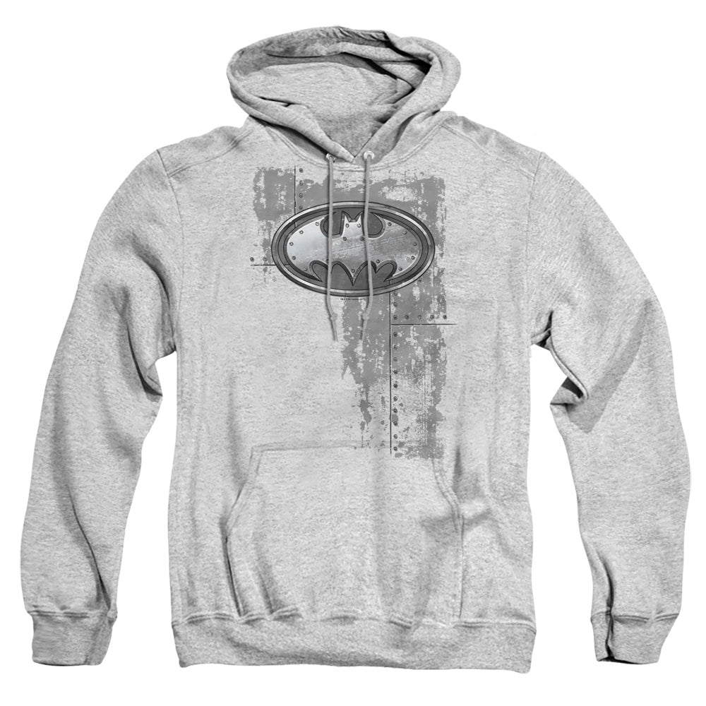Batman Comics Rivited Metal Logo Men's Pull-Over 75 25 Poly Hoodie