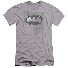 Batman Comics Rivited Metal Logo Men's Ultra-Soft 30/1 Cotton Slim Short-Sleeve T-Shirt