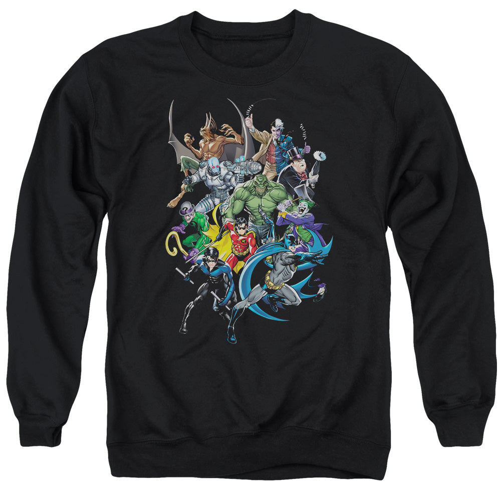 Batman Comics Saints And Psychos Men's Crewneck 50 50 Poly Long-Sleeve T-Shirt