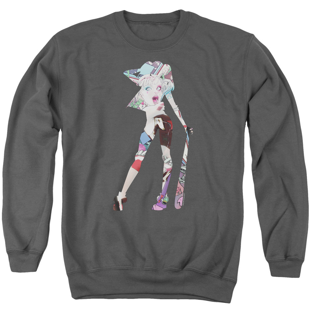 Batman Comics Scene Inside Men's Crewneck 50 50 Poly Long-Sleeve T-Shirt