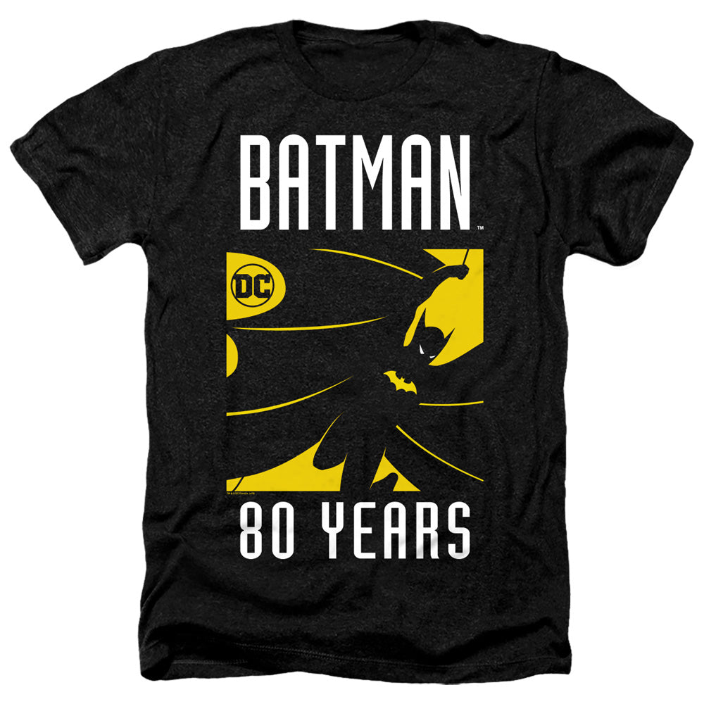 Batman Comics Silhouette Men's 30/1 Heather 60 40 Poly Short-Sleeve T-Shirt
