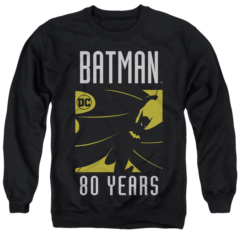 Batman Comics Silhouette Men's Crewneck 50 50 Poly Long-Sleeve T-Shirt