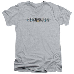 Batman Comics Skateboard Bats Men's 30/1 Cotton Slim V-Neck T-Shirt